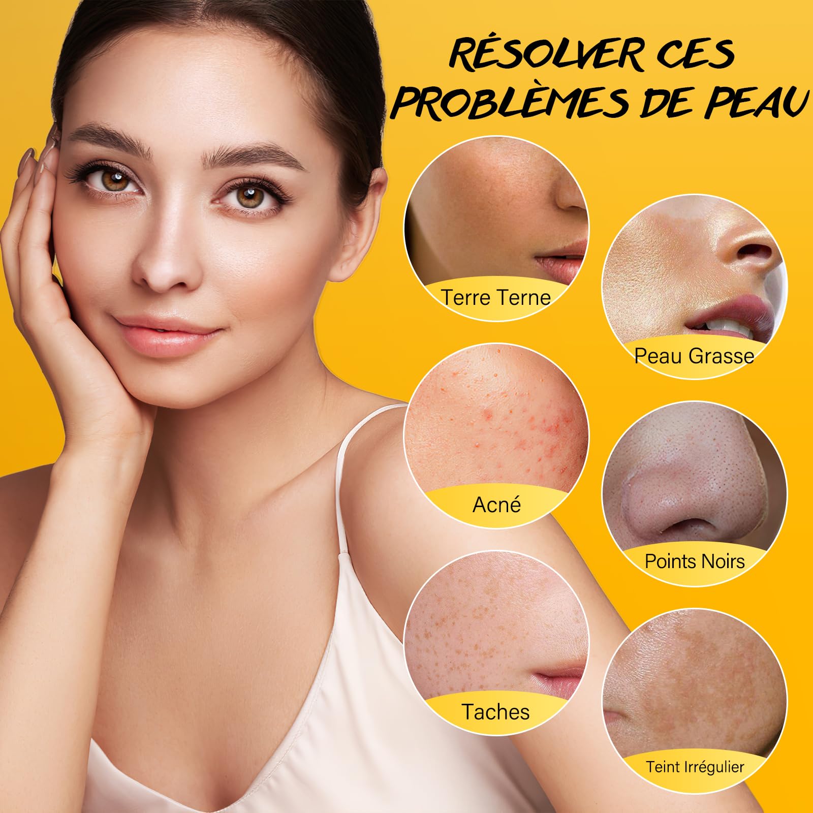 Gommage Visage à L'Acide Kojique, Gommage Visage au Curcuma, Exfoliant à la Vitamine C, AméLiore les Points Noirs et L'Acné, Convient aux Hommes et Aux Femmes, Cadeau FêTe des MèRes, 130g