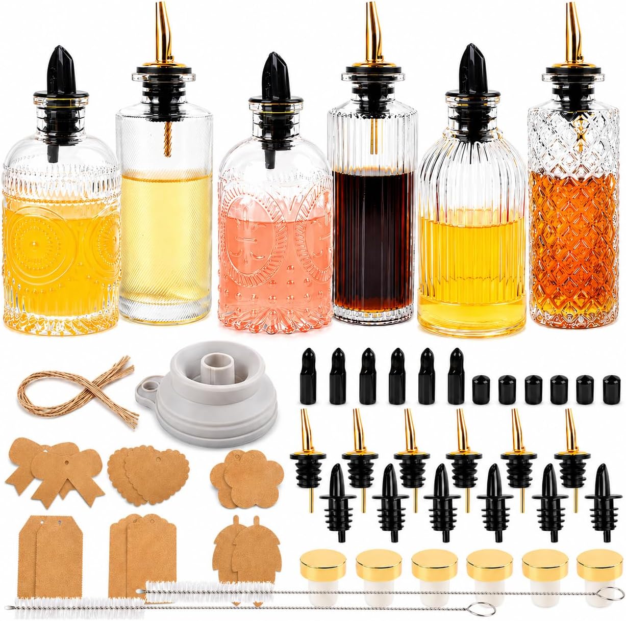 Coffee Syrup Dispenser Simple Bottles -Glass Oil Honey Olive Bar Container