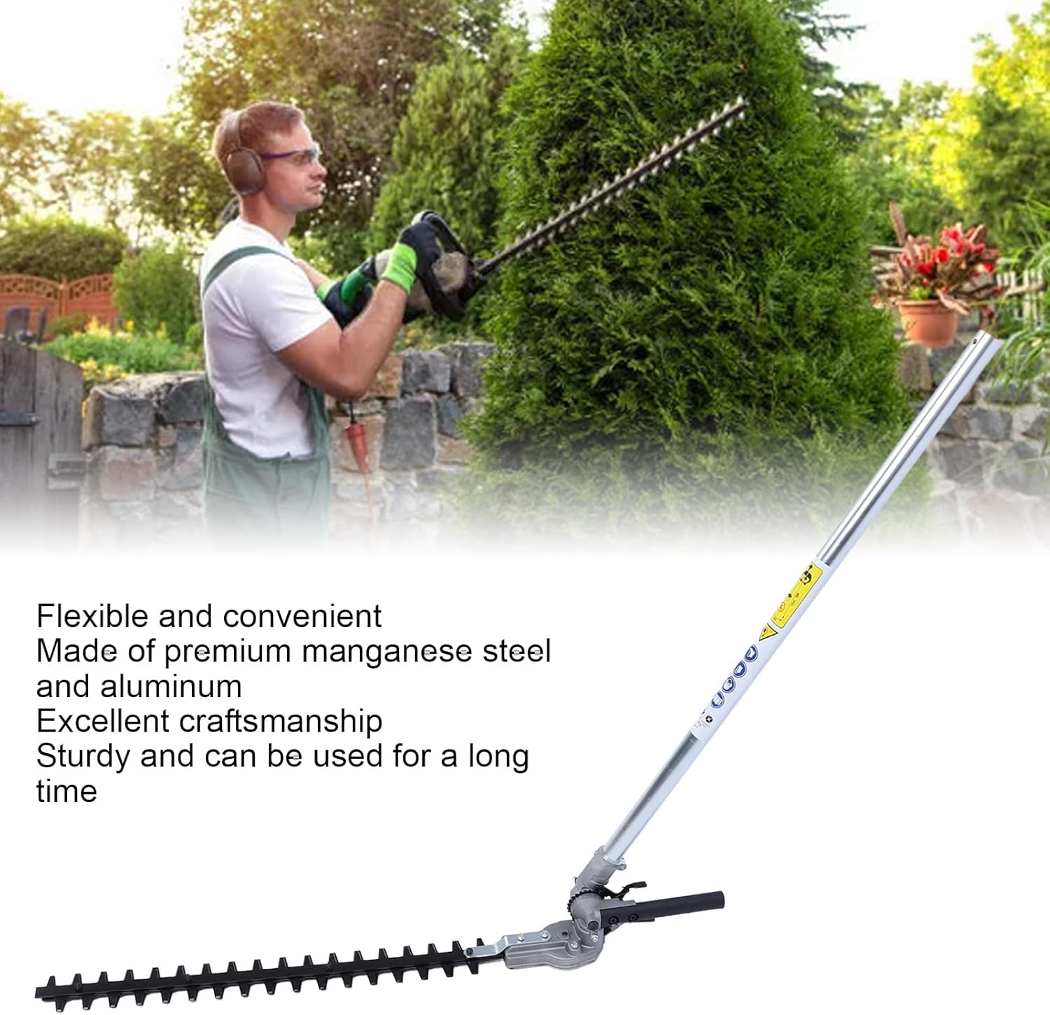 Long Pole Hedge Trimmer Straight Shaft Attachment, Replacement High Branch Shrub Grass Pole Trimmer Assembly for Lawn Mower, String Trimmering Attachments (26 * 9mm)