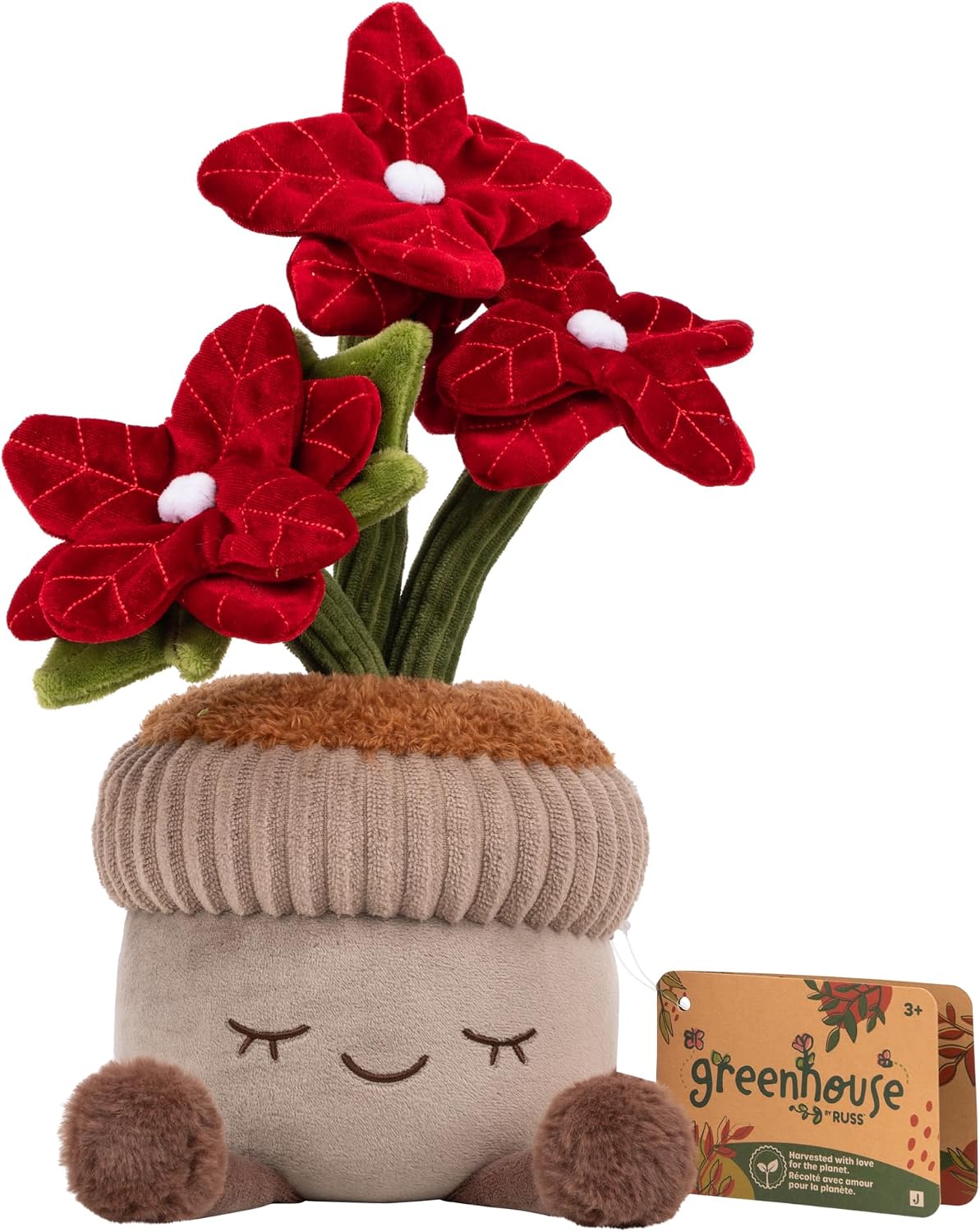 Russ Greenhouse 12-Inch Poinsettia Plant Plush - Ultrasoft Official Jazwares Plush - Ages 3+
