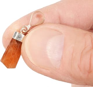 Spessartine Garnet Crystal Pendant 1" For Jewelry Polished Rocks and Minerals Solar Plexus Chakra Healing Crystals Gemstone