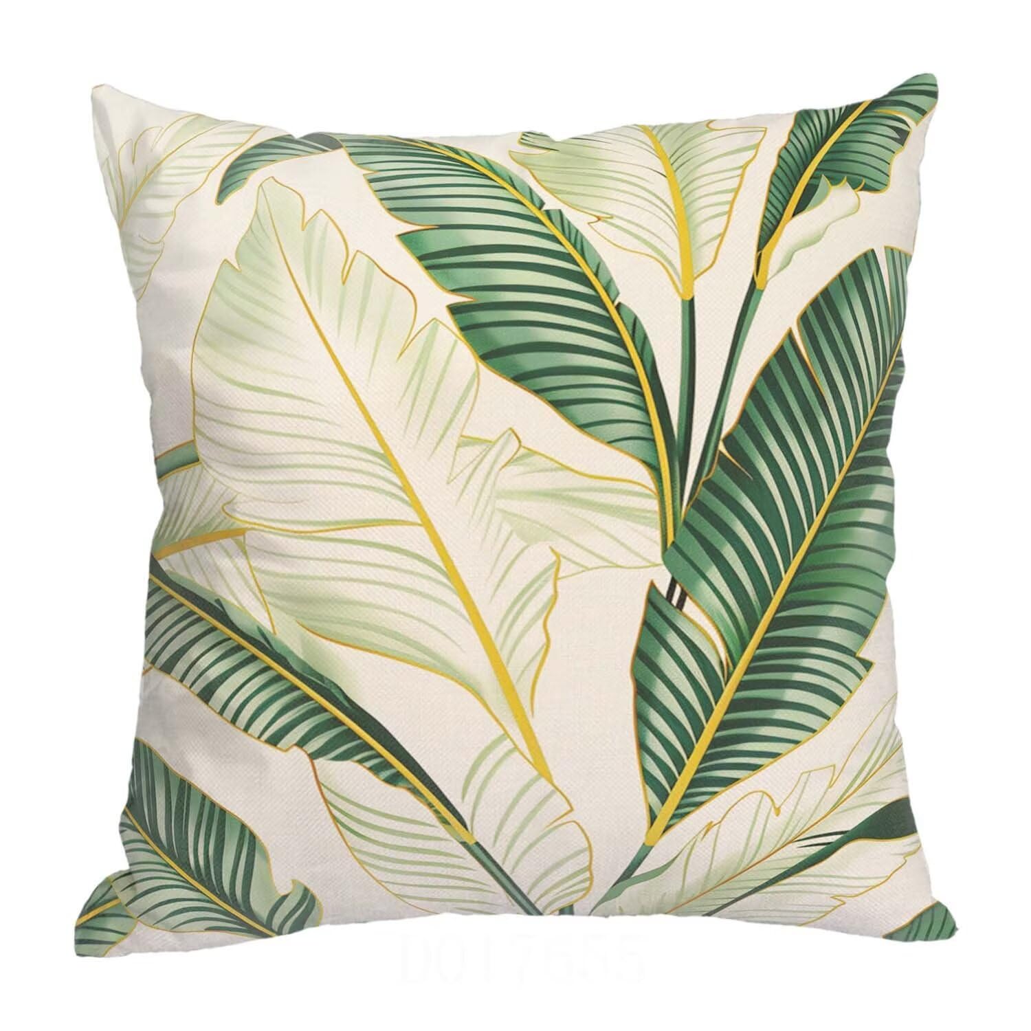Fundas Cojines SuavesVerde Fundas Cojines Cuadradas Suaves Funda Almohada Cojines Suaves Sillas Jardin para Oficina Cama Sofá Banco Interior o Exterior Juego de 4 Funda Cojin Hojas Tropicales mu-430