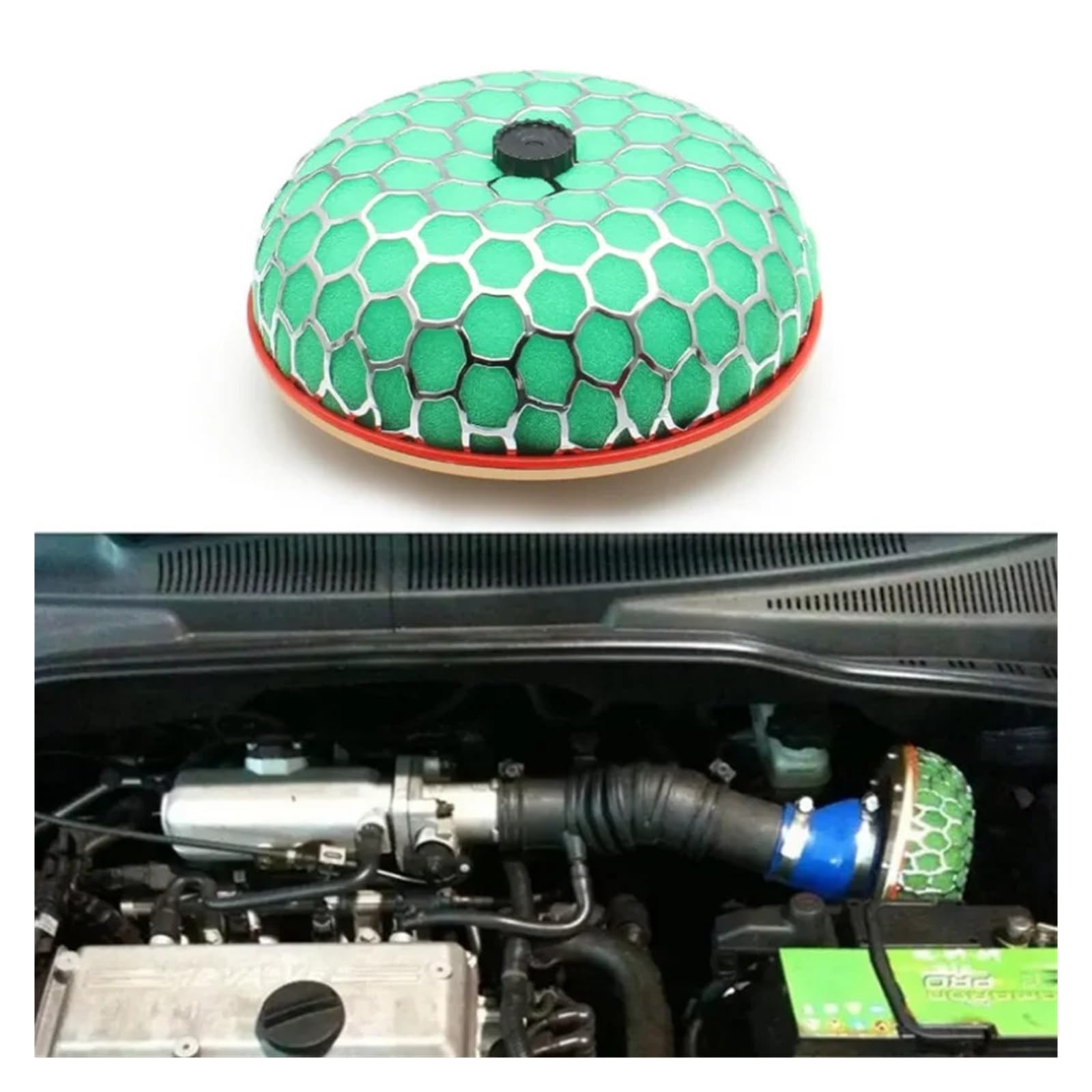 Compatibile con filtri aria for auto HKS Testa a fungo for aspirazione fredda 63 mm 76 80 100 Accessori universali(Green,80mm)