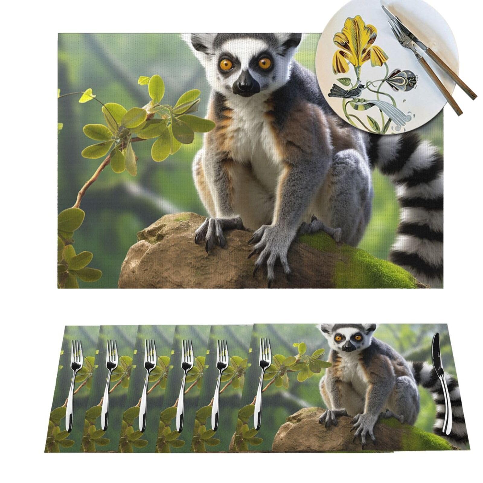 Sets de table lémurien pour partager des repas chaleureux en famille