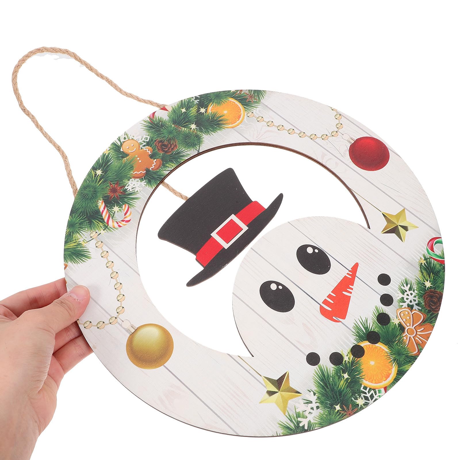 Toyvian 5 Pezzi Targa Natalizia da Appendere Pupazzo di Neve, in Legno e