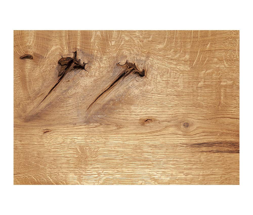 Schemel Eiche rustikal mit vielen Astlöchern, Massivholzschemel