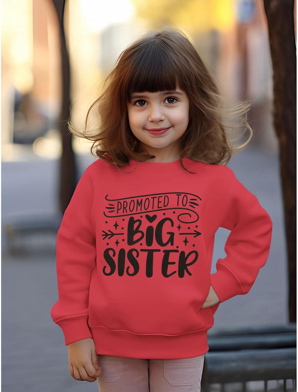 Promoted to Big Sister Sweatshirts Toddler Baby Girl Announcement Big Sis Pullover Crewneck Shirts Fall Tops Clothes - Image 3