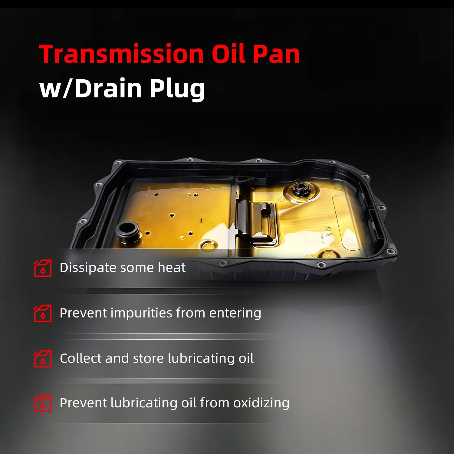 Oil Pan w/Drain Plug, Transmission Oil Pan for Ram 1500 2013-2021