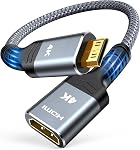 Mini HDMI à HDMI câble 1.8M 4K@60Hz 18Gbps Haute Vitesse, Nylon tressé 2.0 Prise en charge des câbles 4K 2K UHD 3D HDR ARC Compatible avec appareil photo, ordinateur portable, projecteur, HDTV, Moniteur, Raspberry Pi