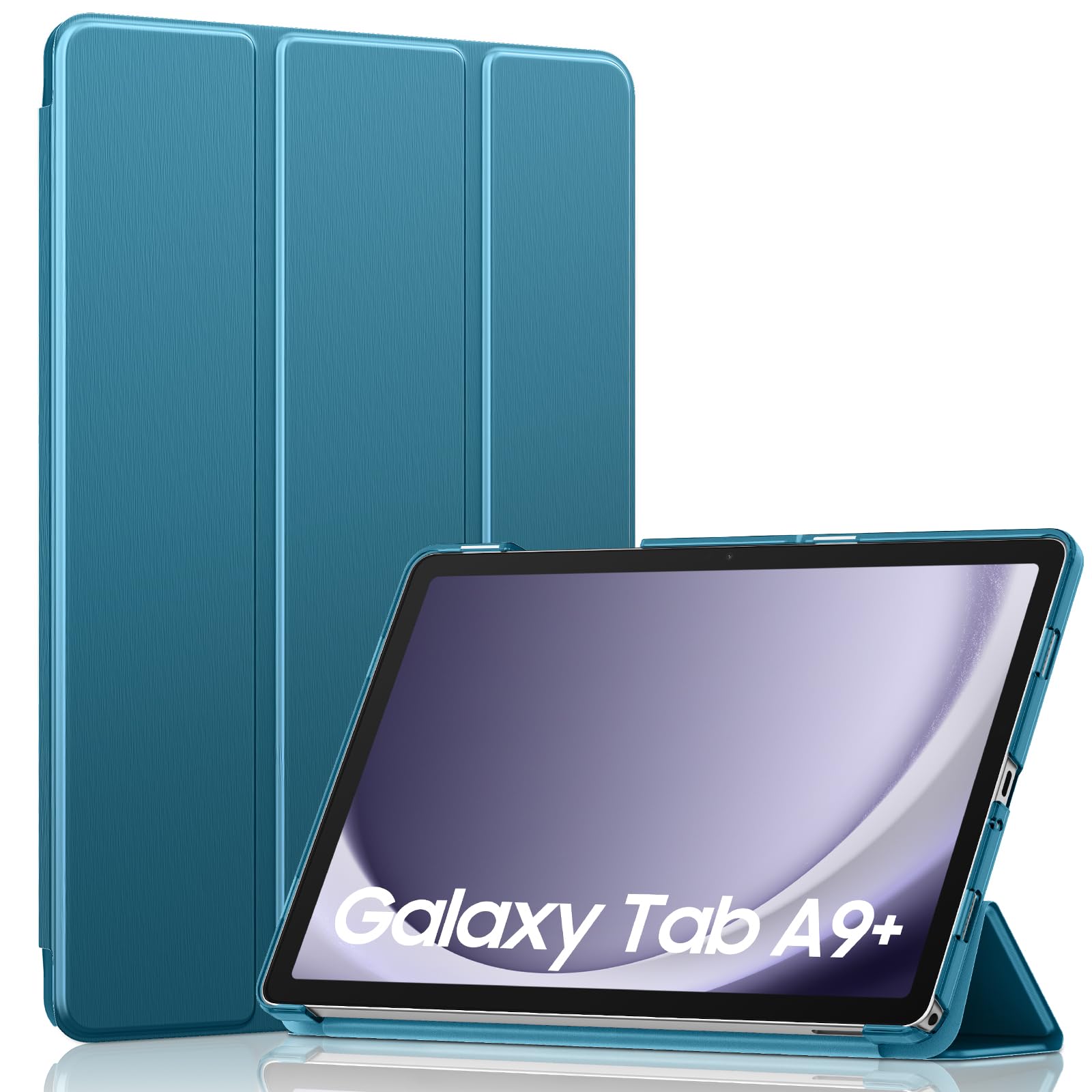 MoKo for Galaxy Tab A9 Plus/A9+ Case 11 inch 2023, Slim Stand Hard PC Translucent Back Shell Smart Cover for Galaxy Tab A9 Plus Tablet SM-X210/X216/X218, Auto Wake/Sleep, French Blue