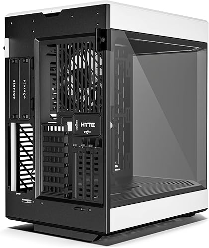 Vista 76 de HYTE Y60 - Moderna caja para juegos ATX de torre media con doble cámara panorámica de vidrio templado y cable elevador PCIE 4.0 incluido