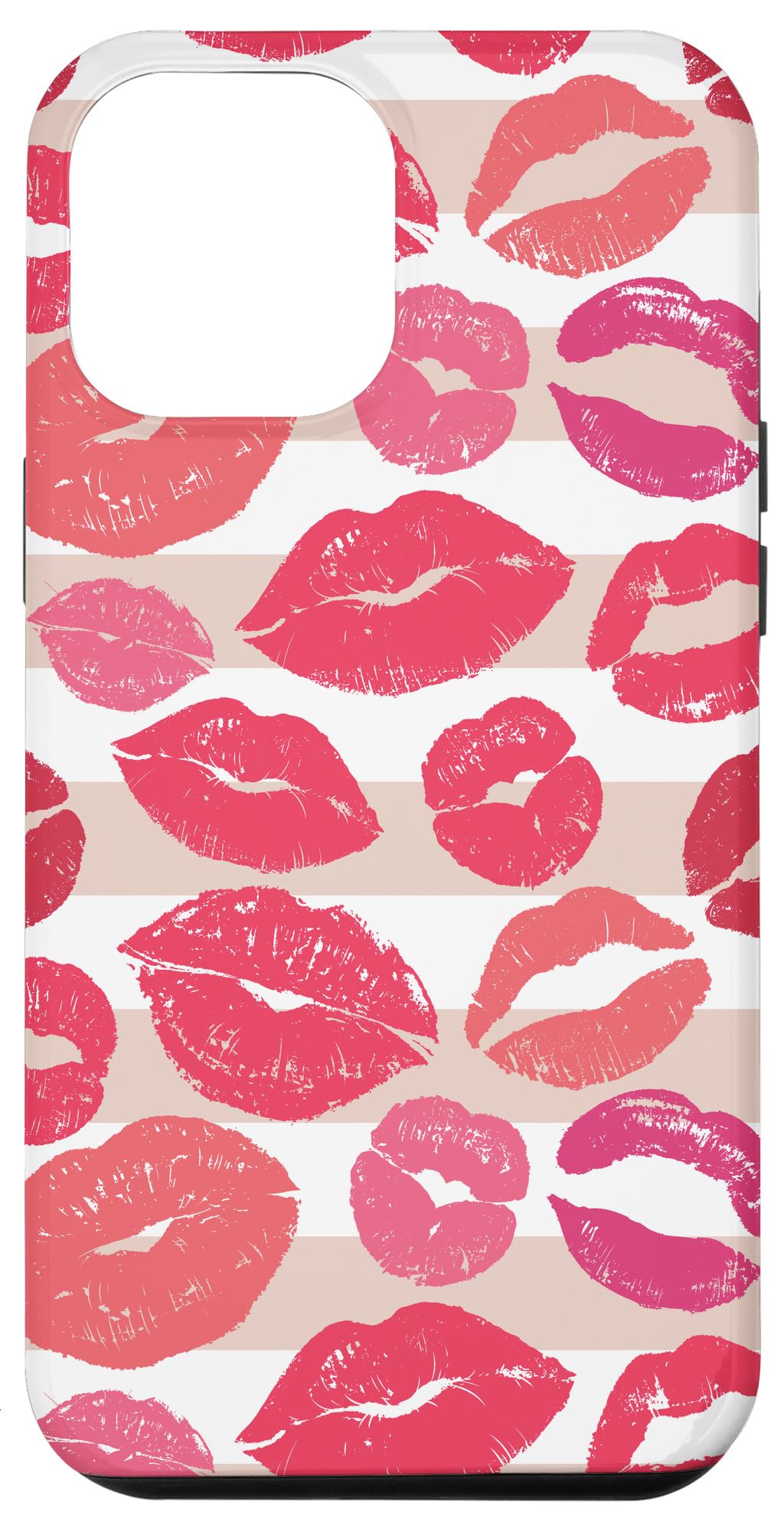 iPhone 12 Pro Max Cute Pink Lip Print Lipstick Kiss Pattern Case
