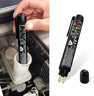 Brake Fluid Tester, Auto Brake Diagnostic Testing Tool, Brake Fluid Liquid Testing Pen, Brake Fluid Detection Pen for Automobiles with 5 LED Indicators Compatible with DOT 3/4 /5 Brake Fluid Liquid