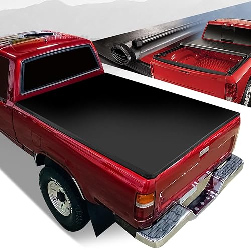 Kit de cubierta enrollable de vinilo suave para camioneta compatible con Toyota Pickup Tacoma de 6 pies Styleside cama 89-04, negro mate