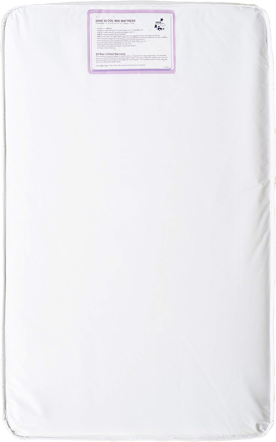 Davinci Crescent Mini Crib Universal Fit Waterproof 50-Coil Mattress with Border Wire