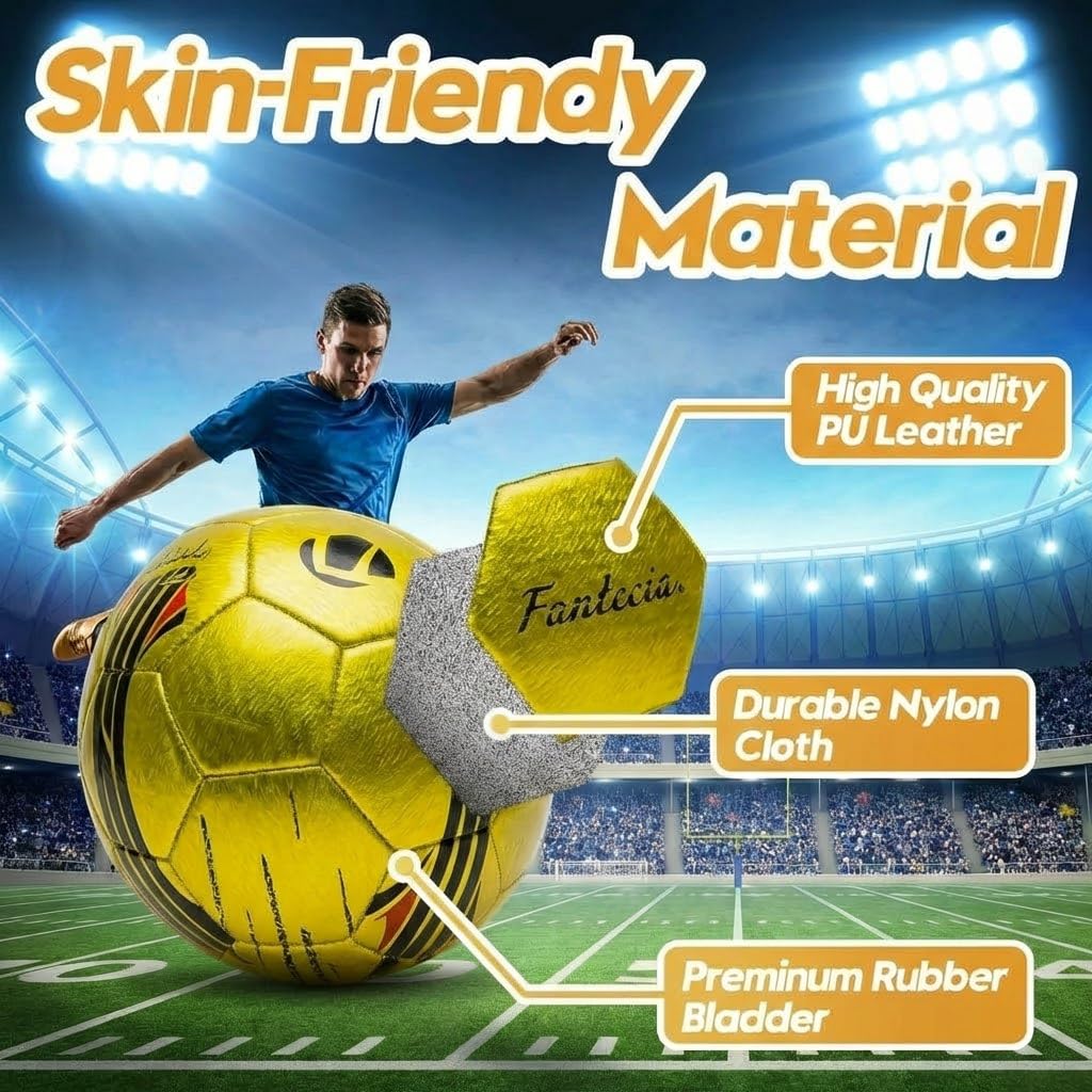 Sports Ballon de Football, Taille 5, Poids Officiel, pour Adolescents et Adultes, avec Pompe, pour l'intérieur et l'extérieur