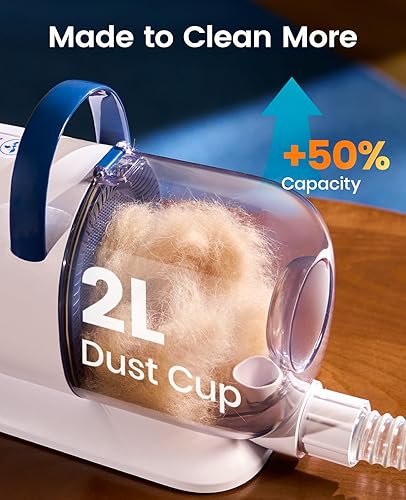Miniatura 8 de oneisall Aspiradora de aseo para perros, Kit de aspiradora de mascotas 15000Pa elimina el 99% del pelo de mascotas, cortapelos para perros