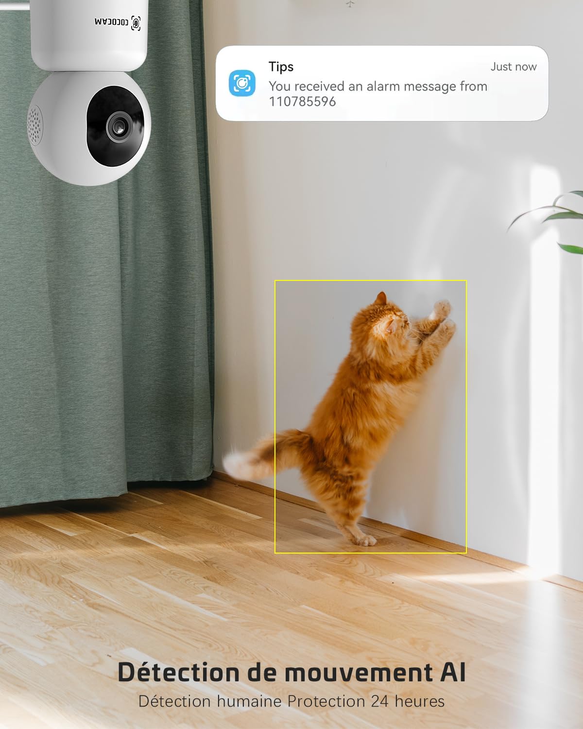 COCOCAM 2K 4MP IA Babyphone Camera Avec 5'' Écran, 2,4G/5GHZ WiFi Camera Bebe, Détection Visage Couvert, Album Intelligent, Détection IA, Suivi Auto, Détection Pleurs, Encryptage, Vision Nocturne IR