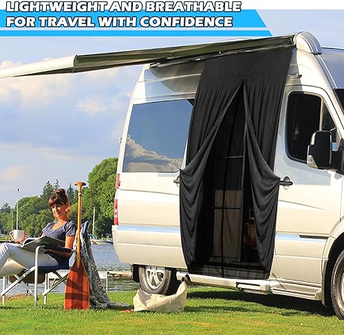 Miniatura 6 de Pantalla magnética de ajuste personalizado para furgonetas compatible con Mercedes-Benz Sprinter de techo estándar, diseño de doble capa, mosquitera