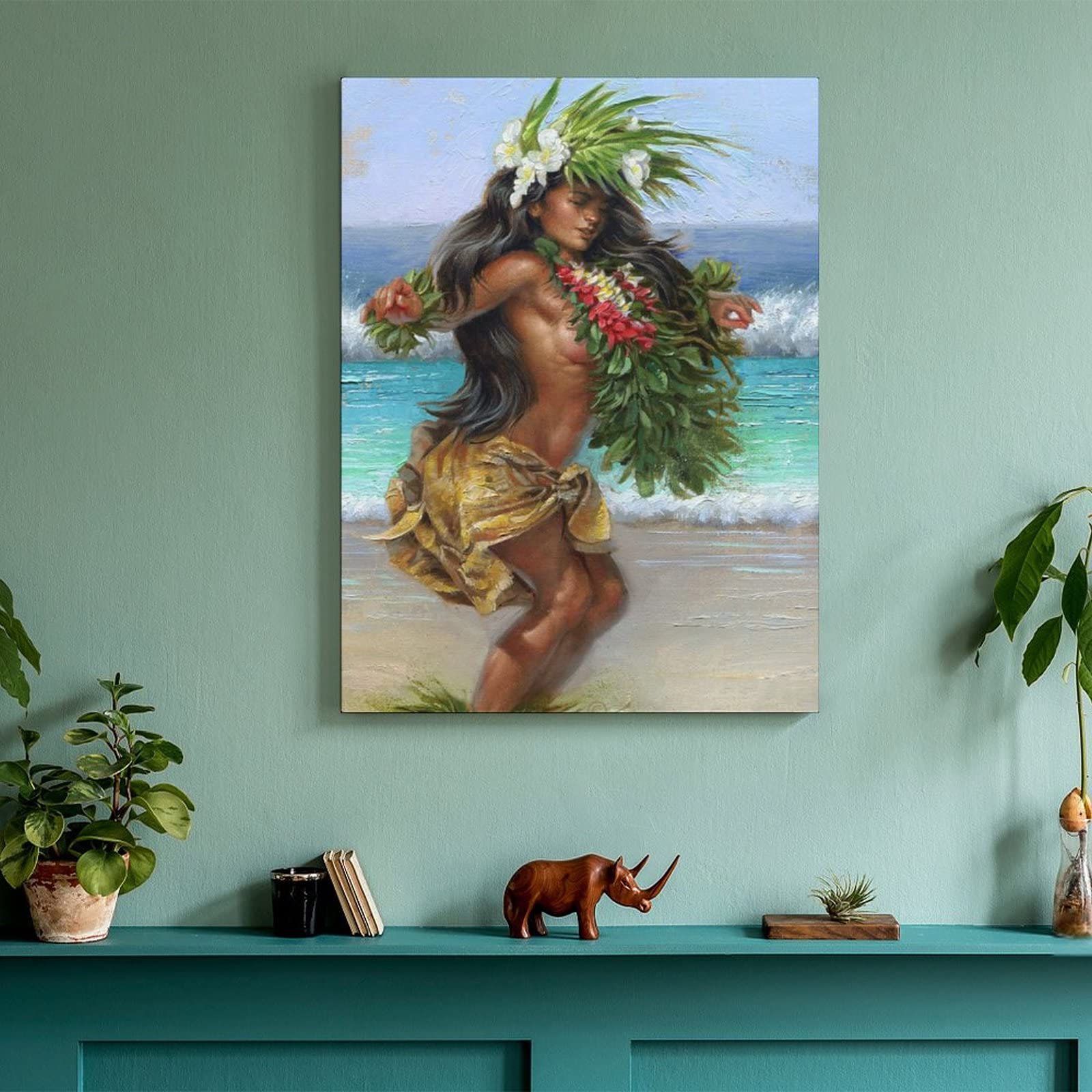 Beach Hula Girl Poster Hawaii Sexy Girl Dance Wall Art Tropical