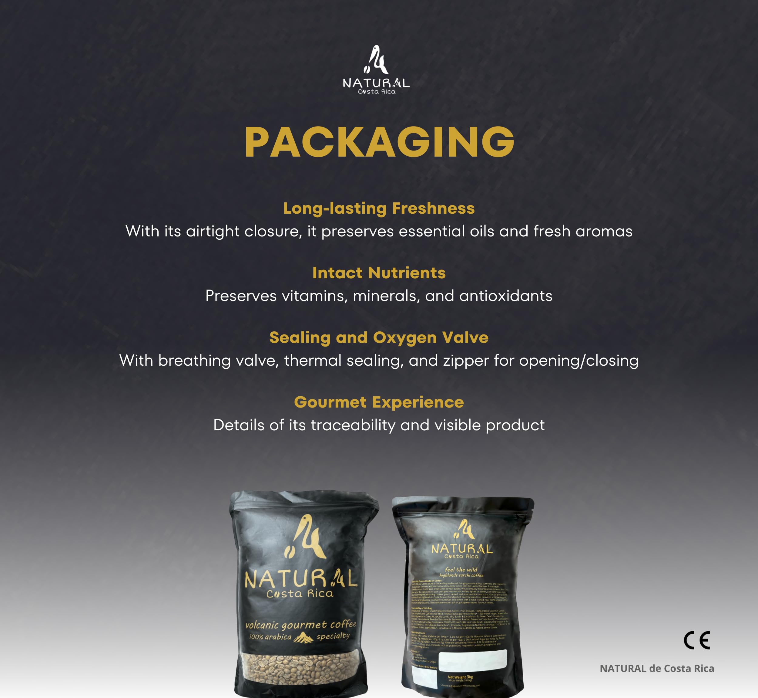 NATURAL de Costa Rica | Café en Grano Natural Premium Sin Tostar | Café de Especialidad 100% Arábica Gourmet Variedad VILLA-SARCHI | Kit Café Regalo 1kg