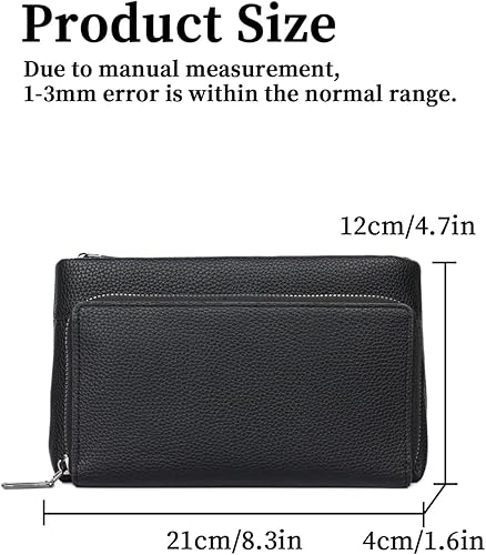 Miniatura 6 de Mens Purse Retro Commuter Clutch Bag Fashion Business Portable Large Capacity Travel Tote Handbag