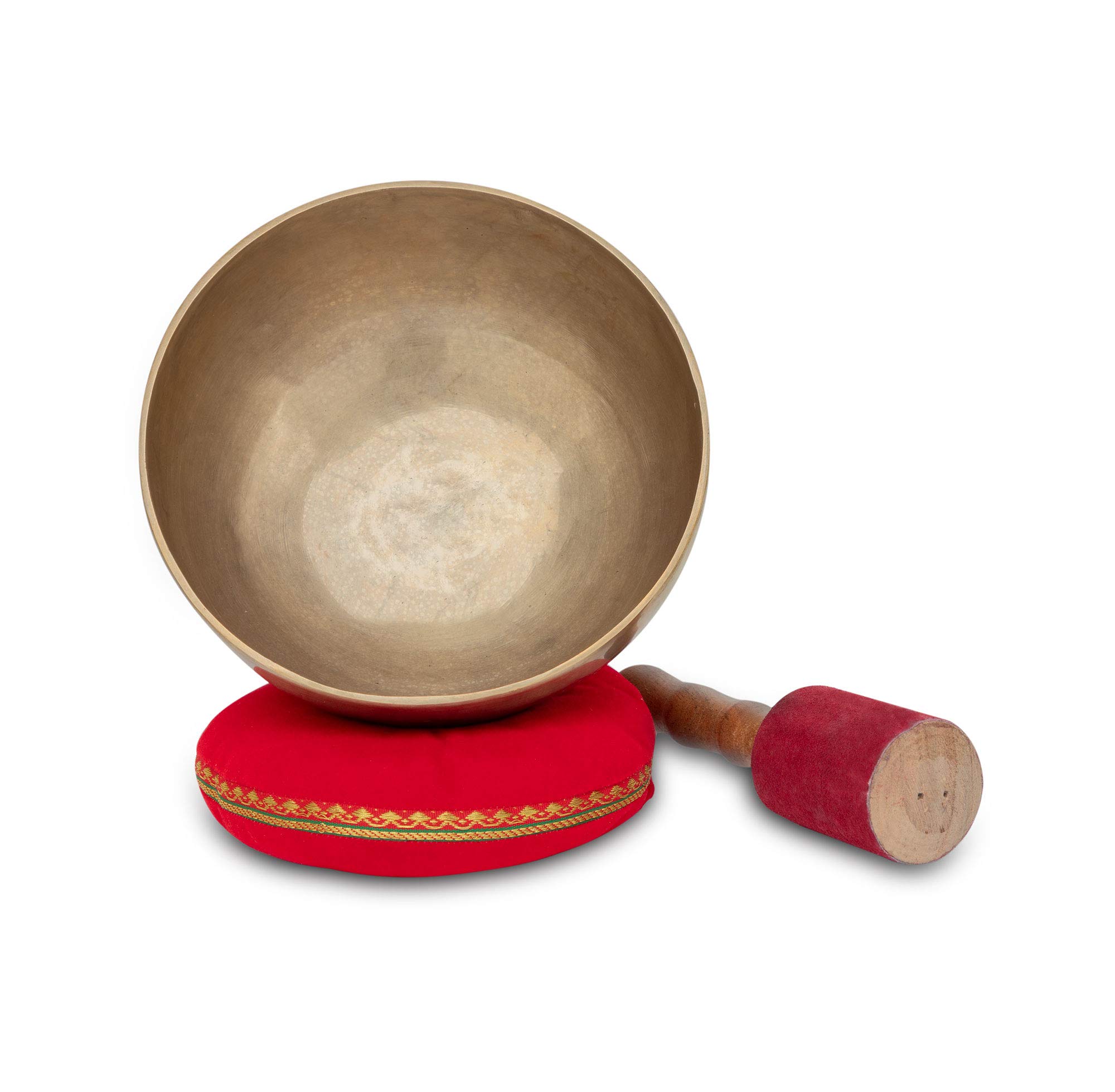 XDrum Omshanti Klangschale 20 cm Komplett Set - Gewicht: 1200g - handgemacht in Indien - ideal für Meditations- und Therapiezwecke - inklusive passendem Kissen und Schlägel