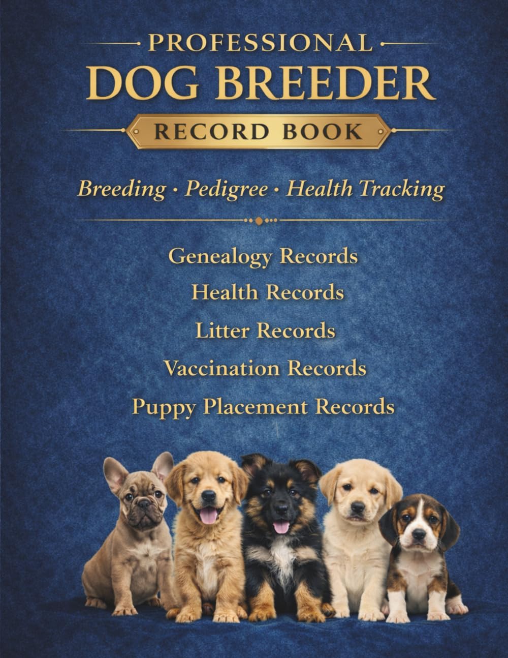 Professional Dog Breeder Record Book: Breeding Records, Pedigree Tracking, Litter Records, Puppy Health Logs & Kennel Management Register