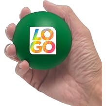 Custom Imprinted 2.75 Inch Round Stress Reliever Balls for Promotions, Trade Shows, Conferences, Office, Events, Marketing Green, Qty 100