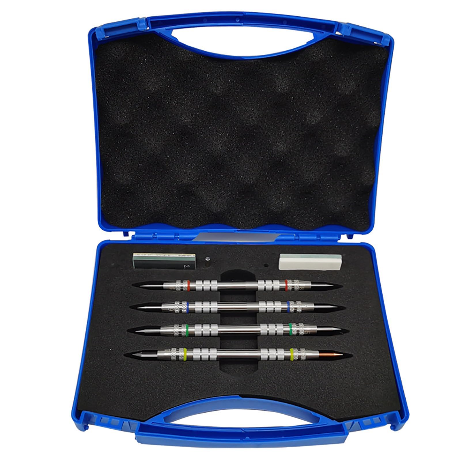 MZPPM 2-9 Scratch Tester Hardness Test Pen,Mohs Hardness Test Kit, Stainless Steel Mohs Hardness Picks 4 Pack,with Storage Box,for Testing Mineral Jewellery Jade Glass