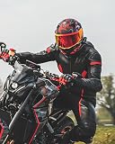 ILM Full Face Motorcycle Helmet Man Woman-Motorcycle Helmet with 2 Visors Pinlock-Compatible Clear and Tinted-Street Bike Motocross Casco ECE Model Z501,Armor Red,XL - 9