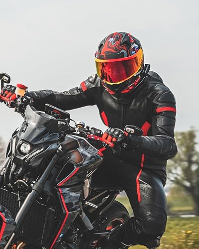 Miniatura 8 de ILM - Casco completo de motocicleta con Pinlock compatible con viseras y aletas transparentes y tintadas, casco para Street Bike y Motocross,