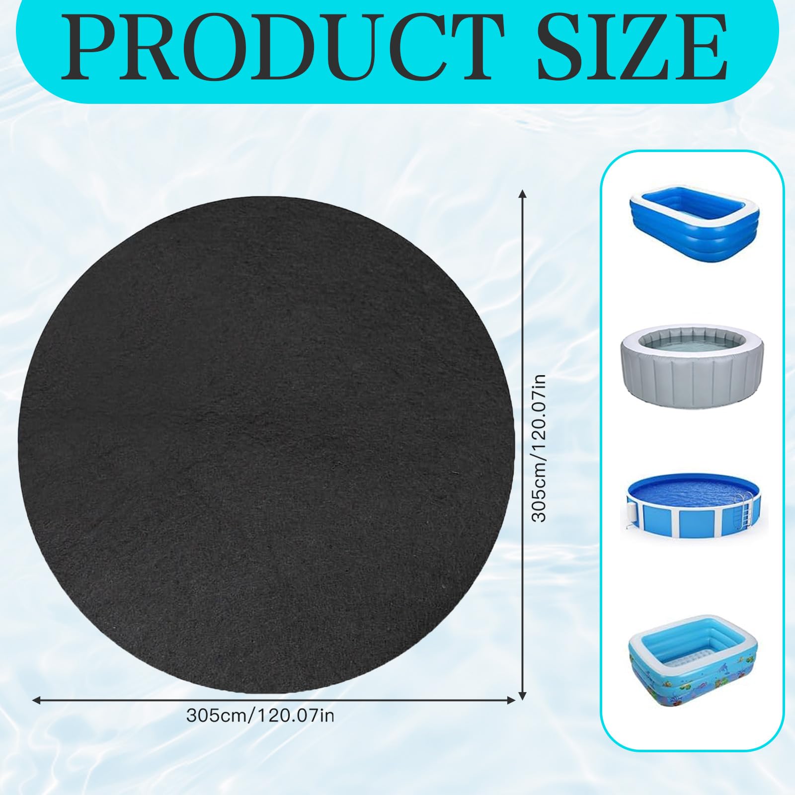Suelo Piscinas Desmontables, Redonda Protector Suelo Piscina, Tapiz Suelo Piscina Resistente a Los Pinchazos