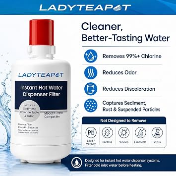 F-201R Water Filter Cartridge, Replacement Compatible With InSinkErator F-201R Water Filter Cartridge for Hot Water Dispenser (4 Pack)