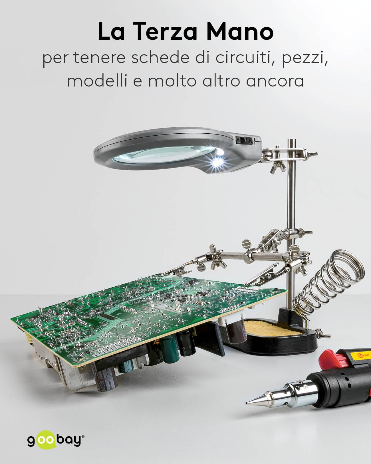 Fixpoint 51226 Sostegno Per Saldatura con Lente E Supporto in ghisa