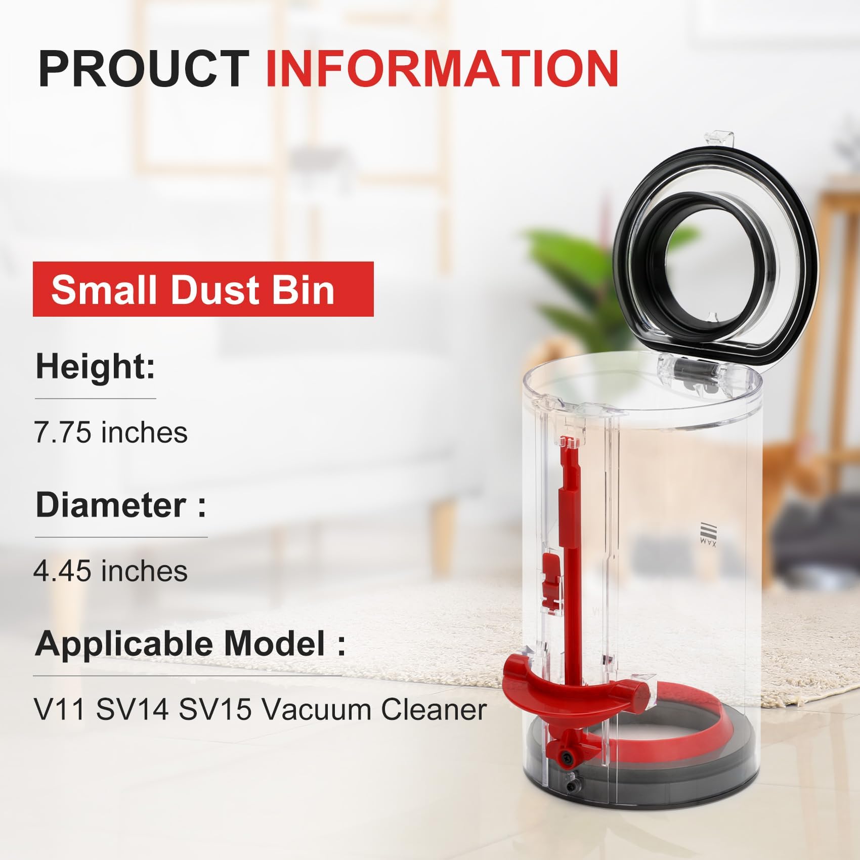 Accessori per il Coperchio Inferiore del Cestino per Dyson V11 V15 SV14 SV15 SV22, Contiene Filtro HEPA, Contenitore per la Polvere Trasparente e di Alta Qualità per Ricambi per Dyson V11 V15 Absolute