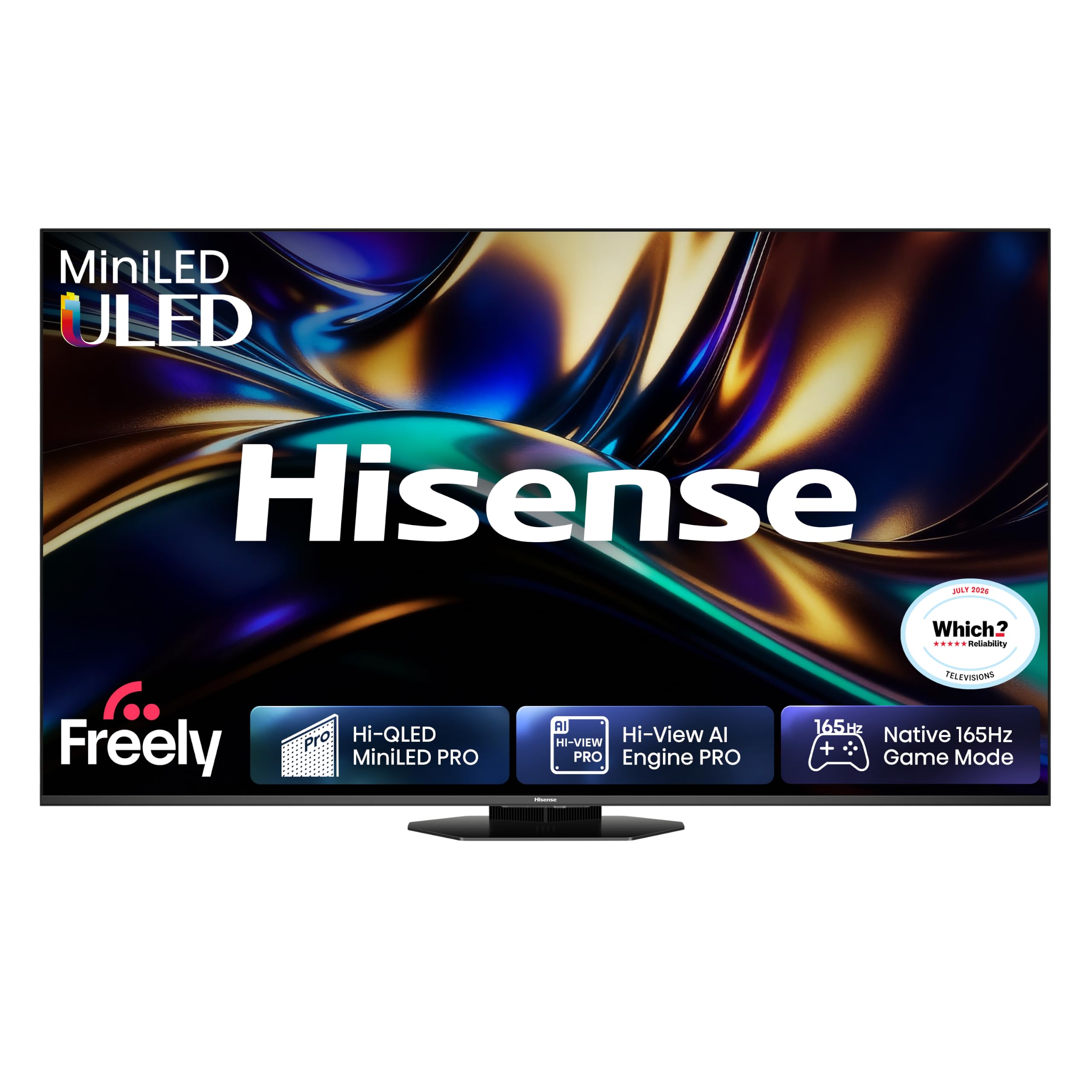 Hisense 65-inch 4K Ultra HD MiniLED TV - Grey - Quantum Dot Colour - Wide Viewing Angle