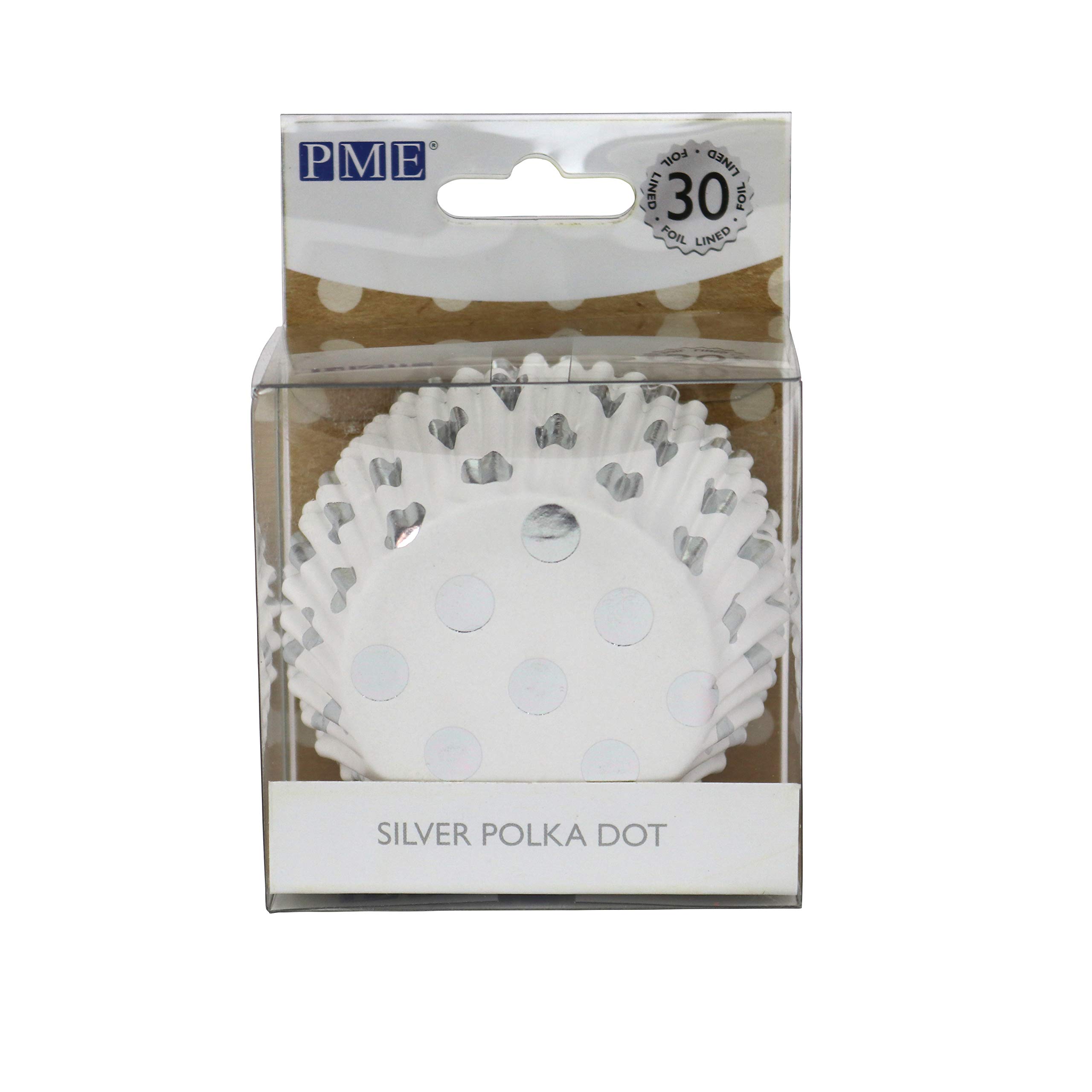 PMESilver Polka Dot Foil Lined Cupcake Cases
