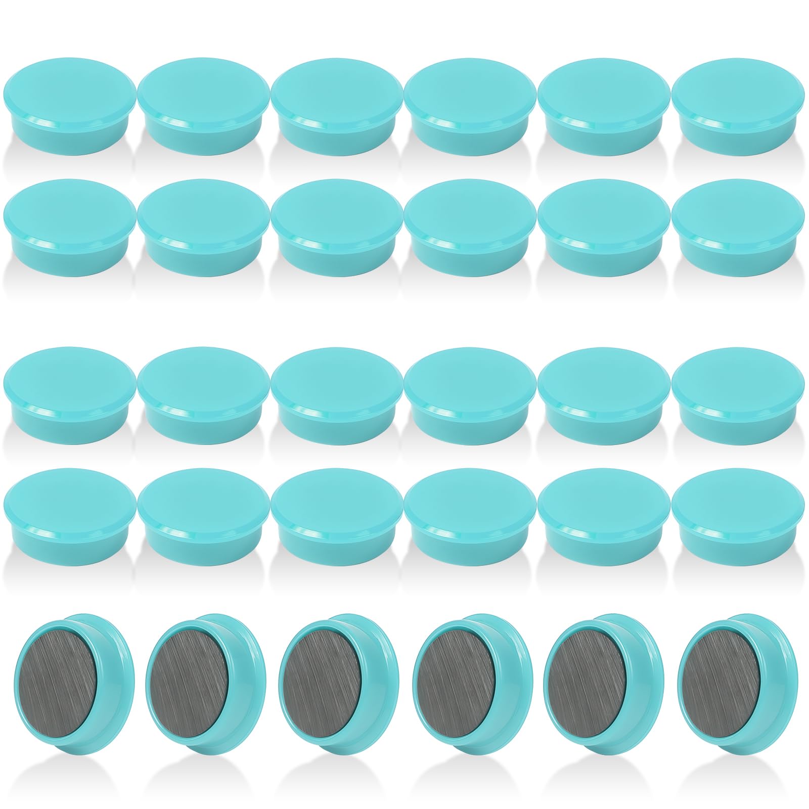 QOJOPU 30PCS Fridge Magnets Strong Magnet, Round Small Magnets for Whiteboard, Heavy Duty Mini Magnets for Crafts, Notice Board, Home, Office, Kitchen, Classroom - Pastel Blue Cute Decorative Magnet