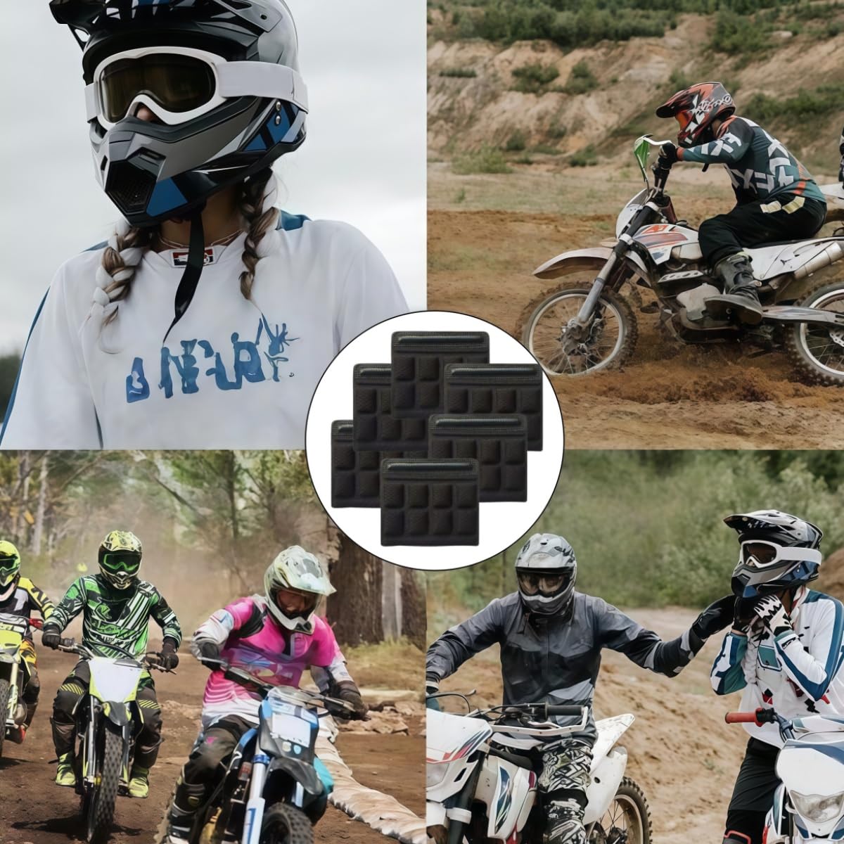6 Pièces Protège-mentons en Mousse Rembourrage Confortable Coussinets de Remplacement Universels Mentonnières Douces Éponge pour Casque Cyclisme Motocyclisme