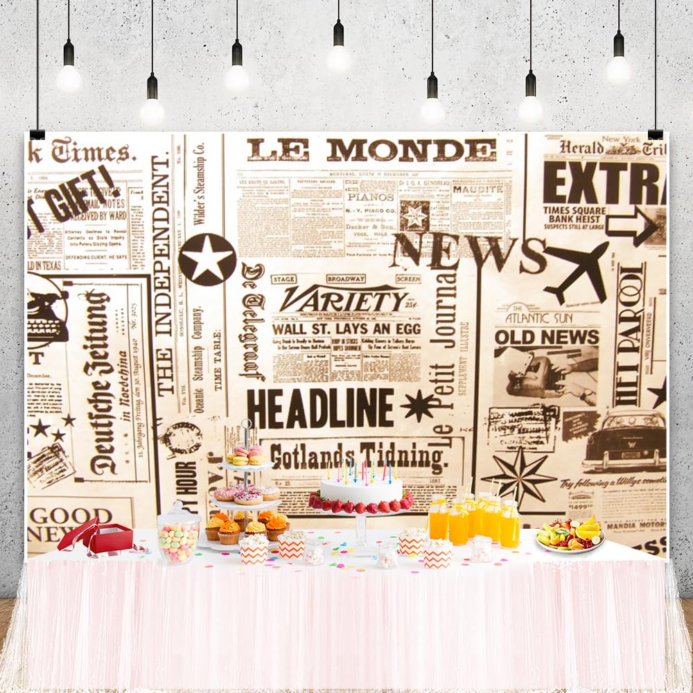 Amazon.com : ChloropLastid 6x4ft Vintage Newspaper Backdrop Retro