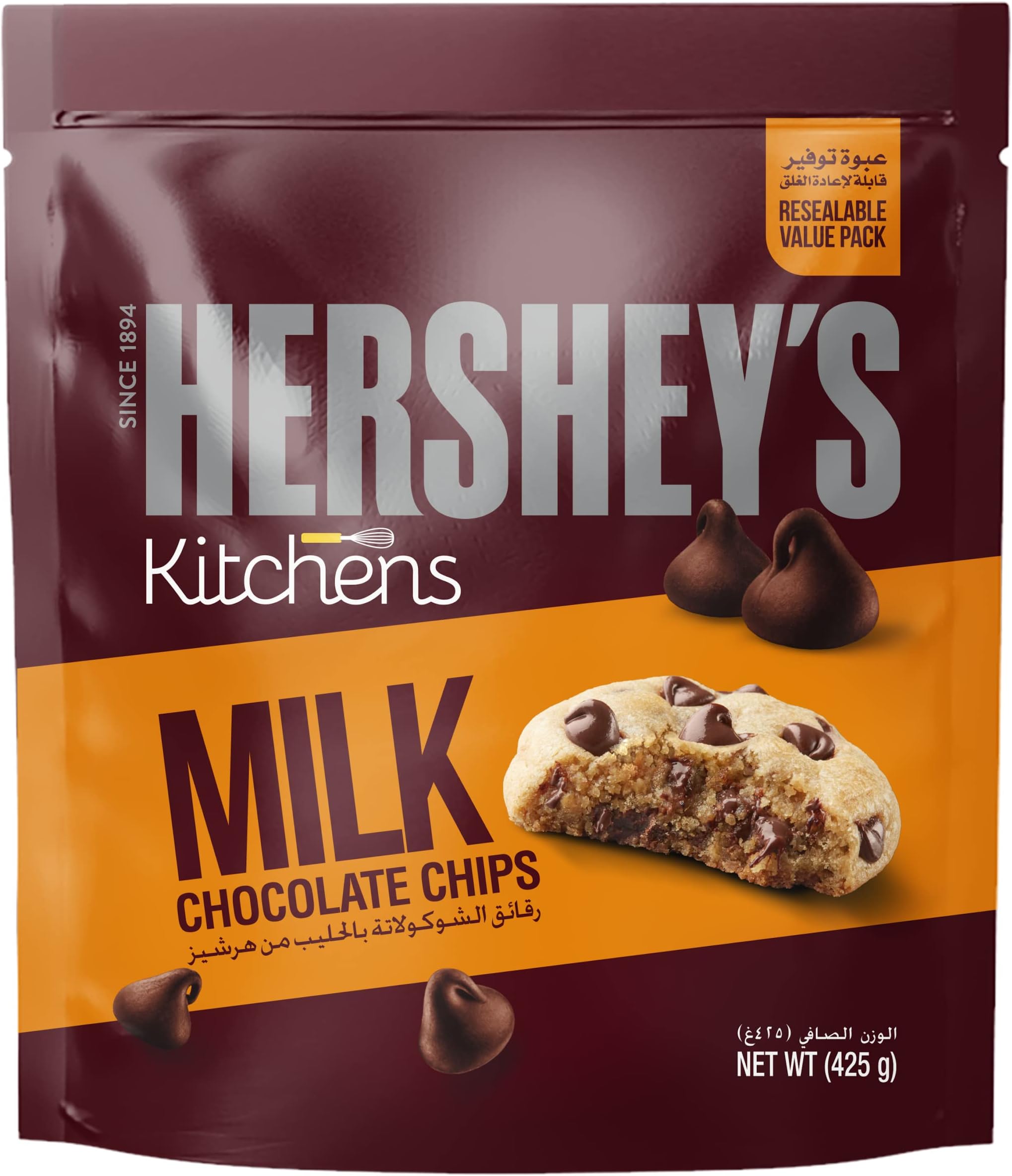 Hershey's Kitchens Milk Chocolate Chips (Imported), 425g