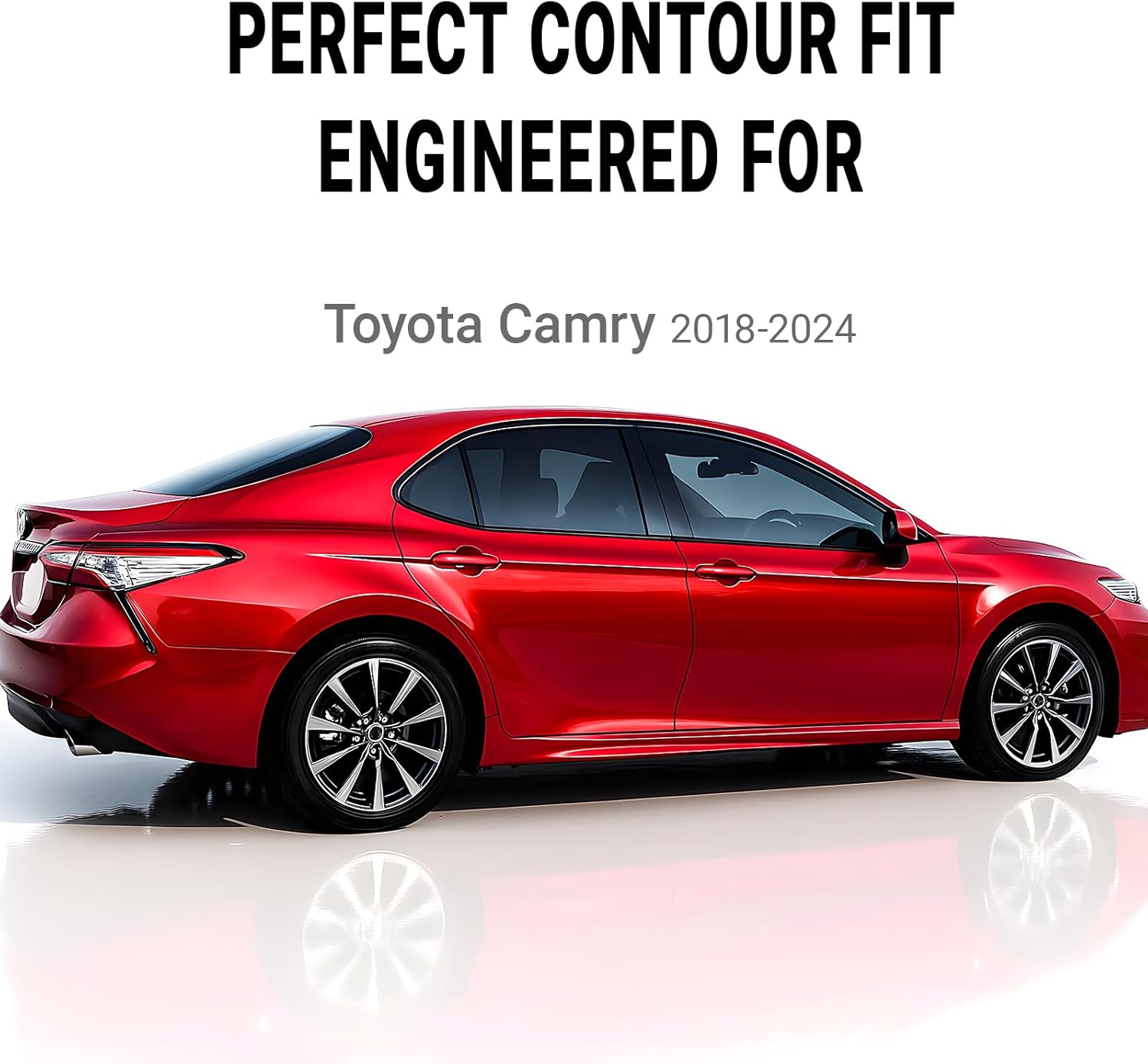 Chrome Delete Vinyl Wrap Kit fit for 2018-2024 Toyota Camry Accessories Side Window Trim with Gloss Black Blackout Film