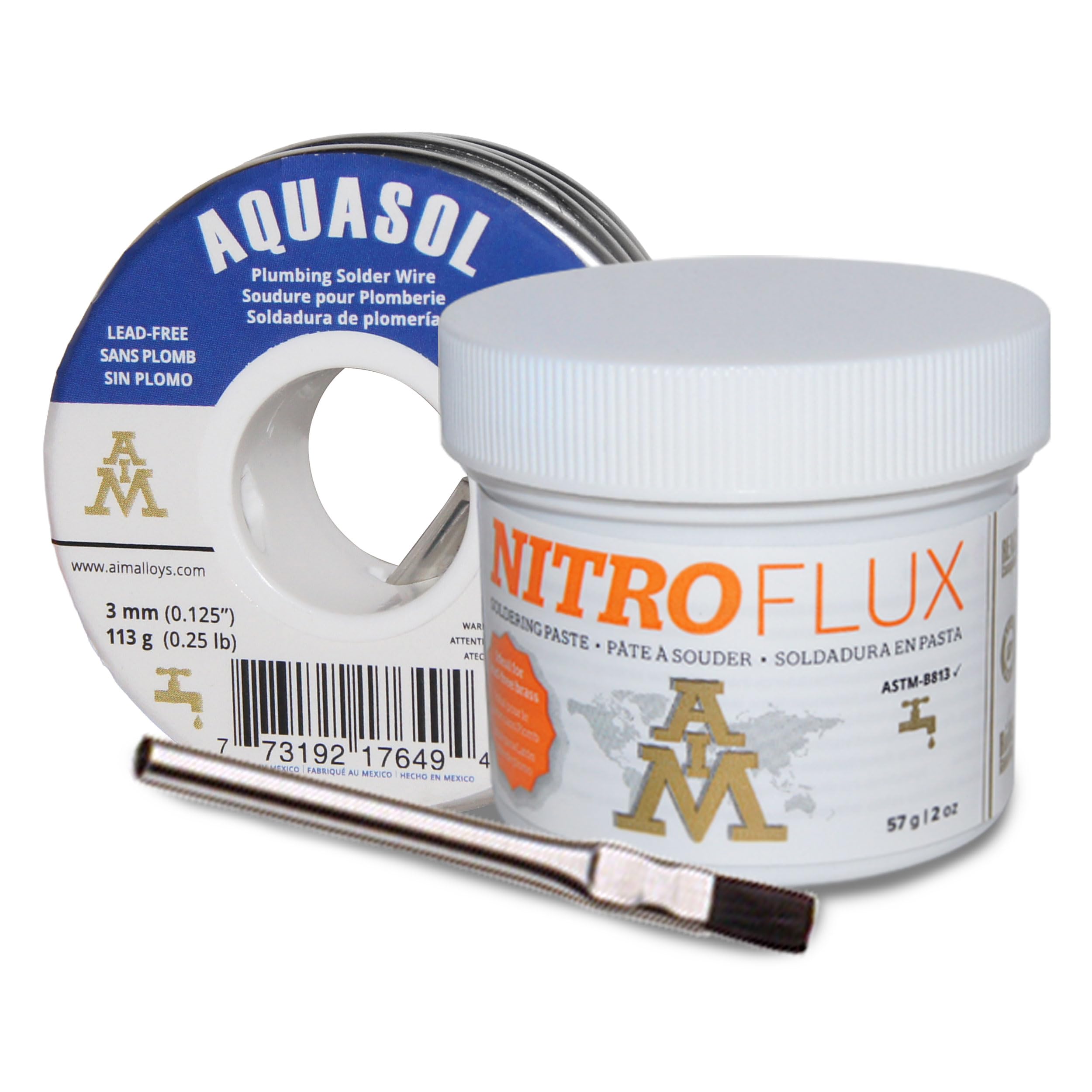 A.I.M. 17656 Aquasol lutowany zestaw hydrauliczny, cynowa miedź antymon, srebrny szary