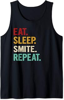 Eat Sleep Smite Repeat Funny RPG Roleplaying Gamers Gift Tank Top