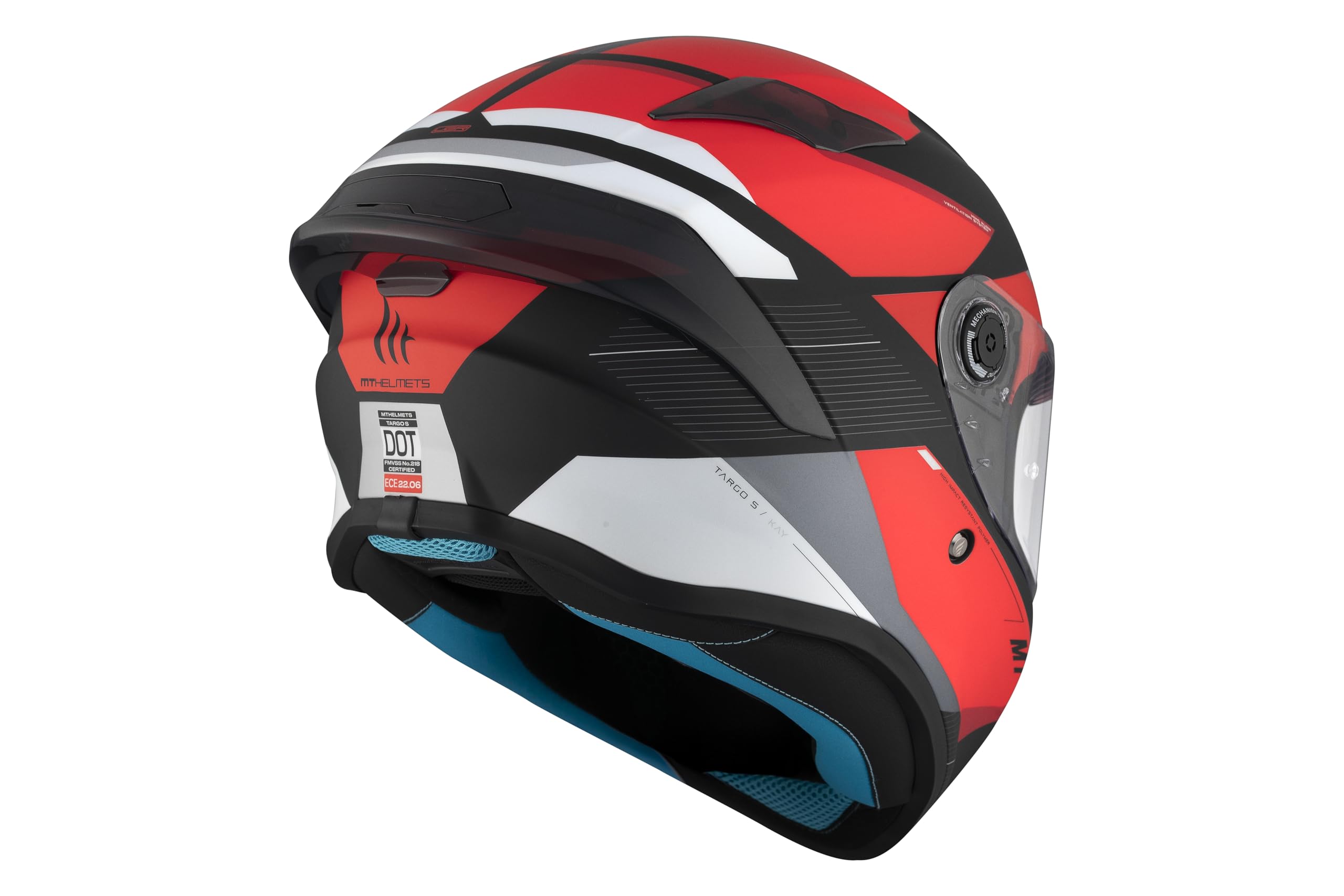 MT HELMETS Targo S – Casco Moto Integral con Visor Solar Full Vision, Pantalla Compatible con Pinlock, Interior Lavable y Cierre Micrométrico | Calota HIRP | Homologado ECE 22.06 & DOT