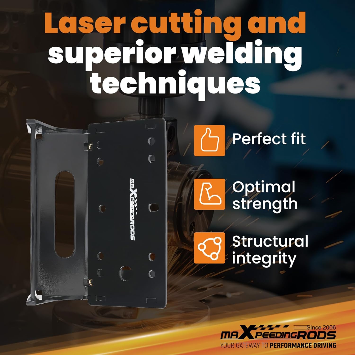 maXpeedingrods Winch Mount Kit for Kawasaki Teryx4 750 2012-2013, Winch Mounting Plate for Teryx4 800 / Teryx 800 2014-2024 Black Powder Coated