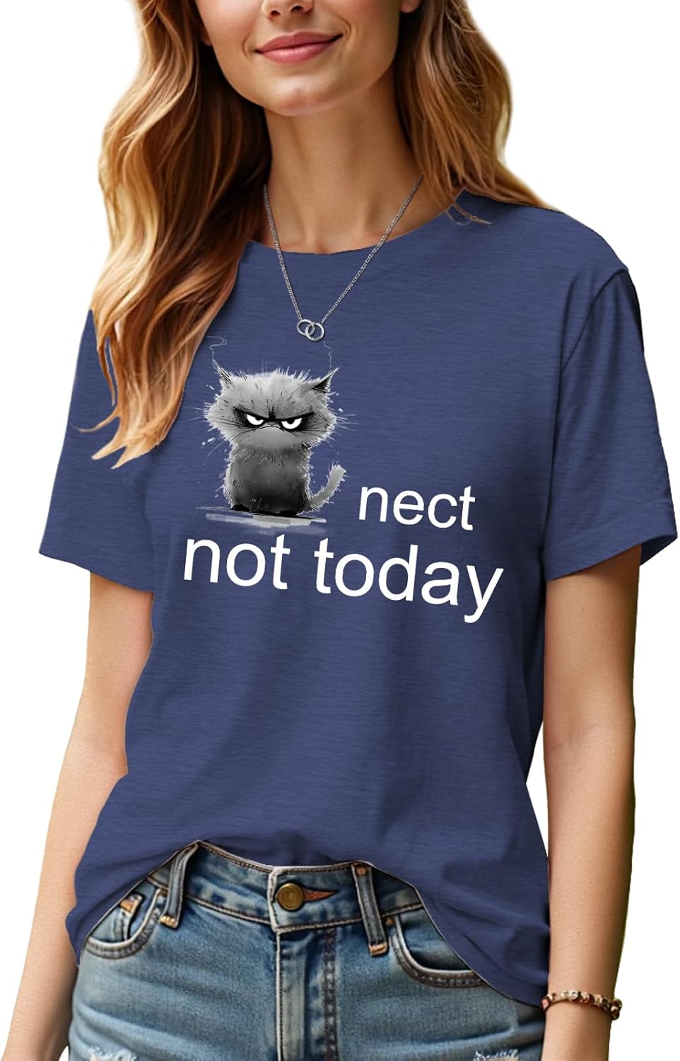 Cat Shirts for Women Graphic T Shirt Cute Short Sleeve Tee Summer Crewneck Loose Funny Printed Tshirts Shirts Tops