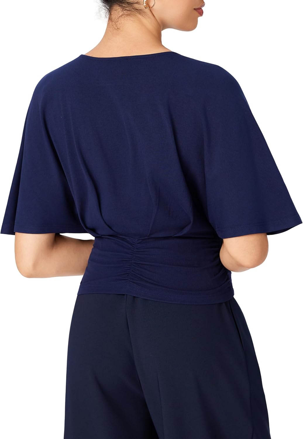 CIDER Womens Tops V Neck Ruffle Sleeves Ruched Wrap Top Summer Trendy Dressy Casual Outfits - Image 5