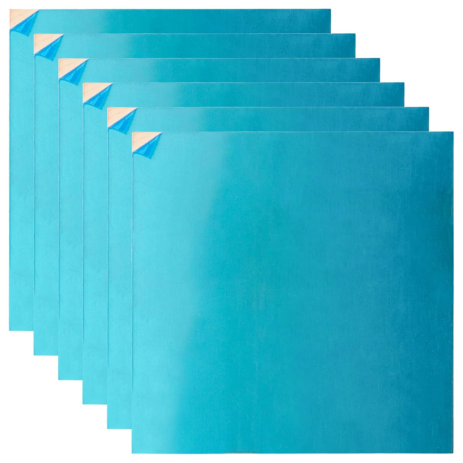 6 Pack 6 x 6 Inch Pure Copper Sheet, 22 Gauge(8mm/0.03") Copper Sheet Metal, Copper Plates for Crafts, Repairs, Enameling, Electrical